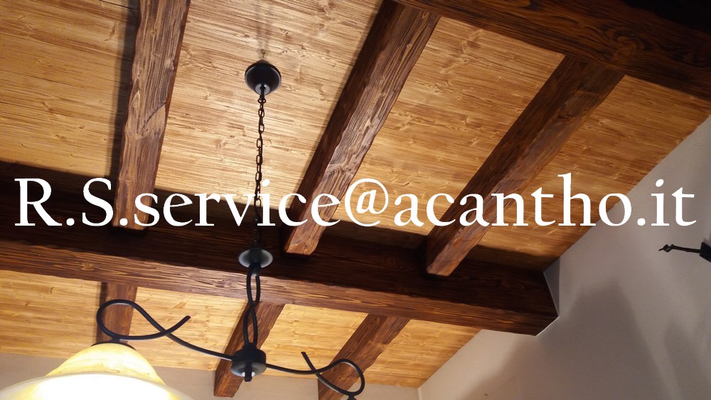 Controsoffitto completo di perline anticate